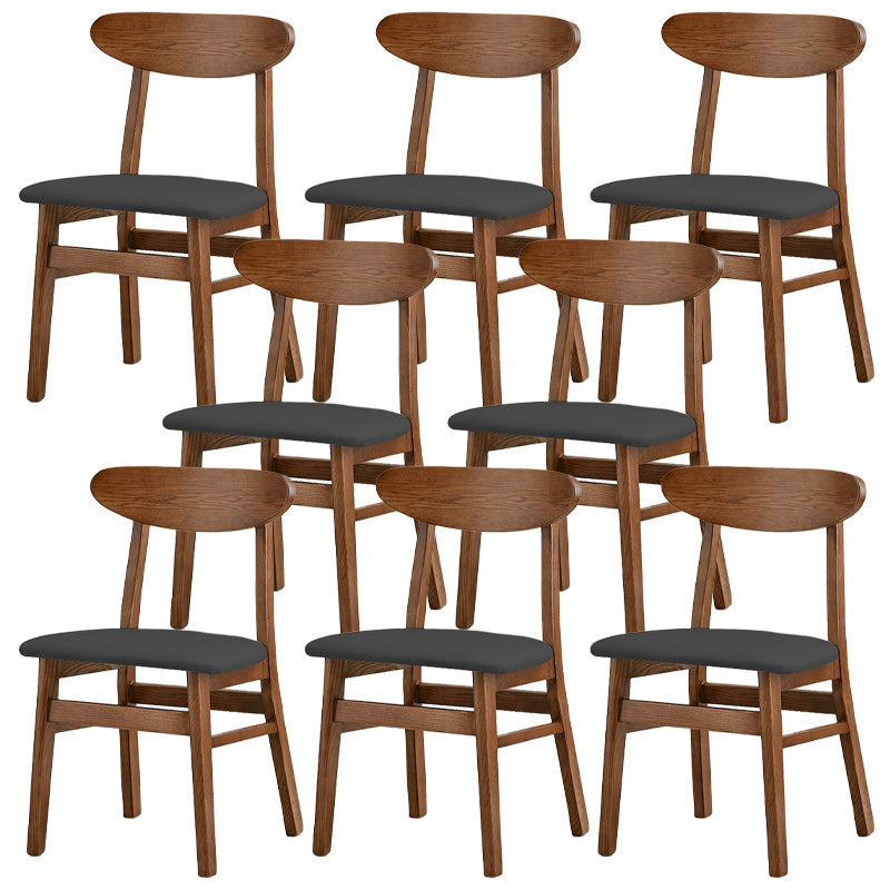 Open Back Dining Side Chair Contemporary Solid Wood Dining Chair