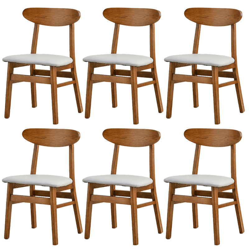 Open Back Dining Side Chair Contemporary Solid Wood Dining Chair