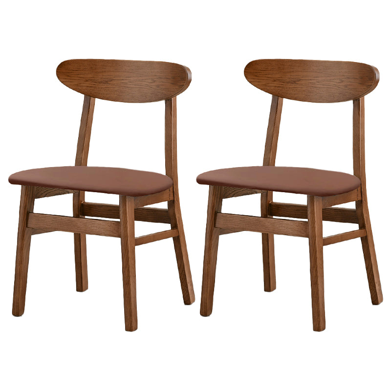 Open Back Dining Side Chair Contemporary Solid Wood Dining Chair