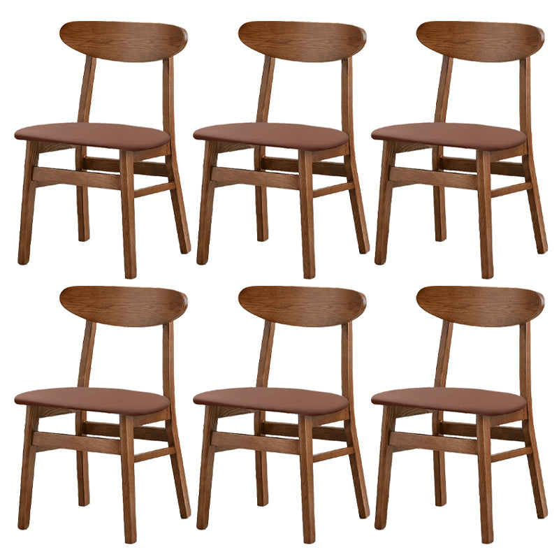 Open Back Dining Side Chair Contemporary Solid Wood Dining Chair