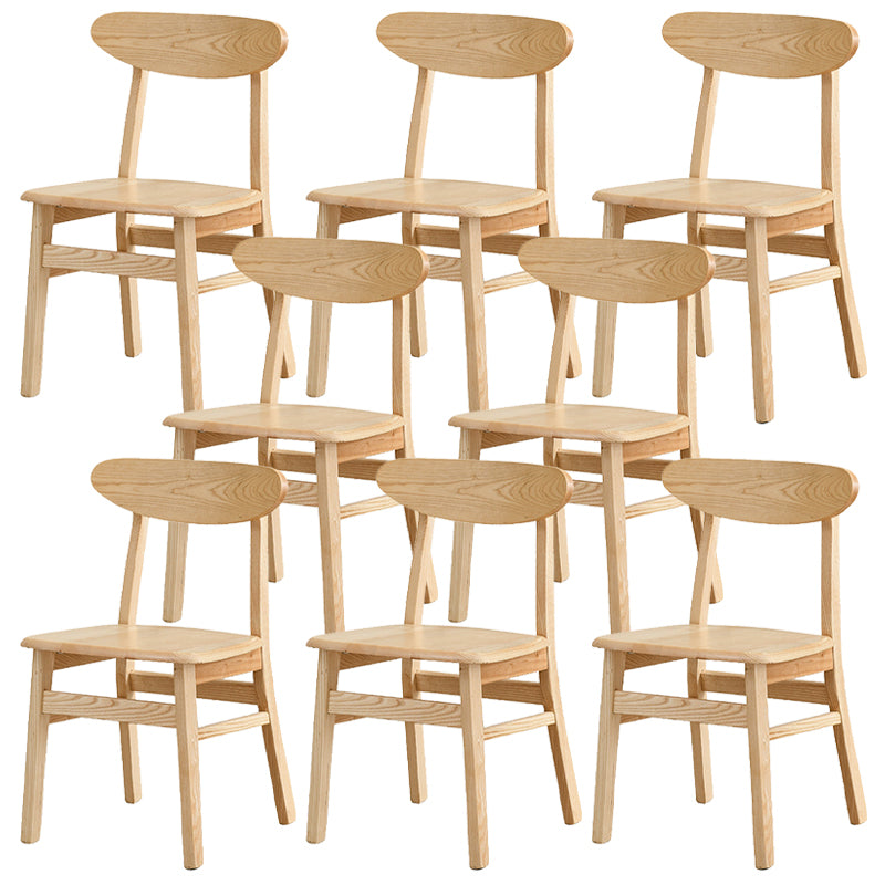 Open Back Dining Side Chair Contemporary Solid Wood Dining Chair