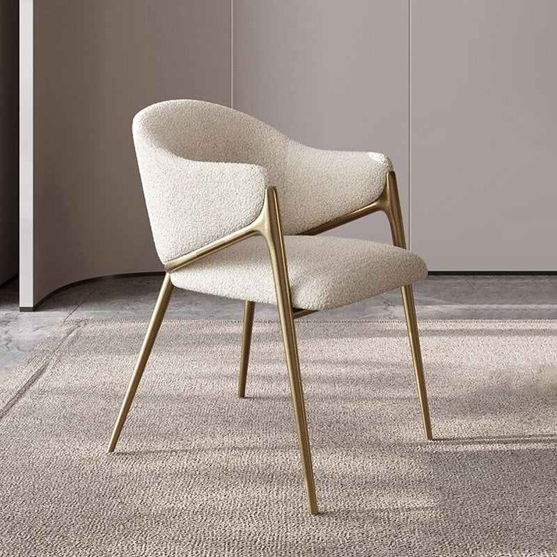 Kitchen Modern Indoor Chair Upholstered Arm Chair with Gold Legs