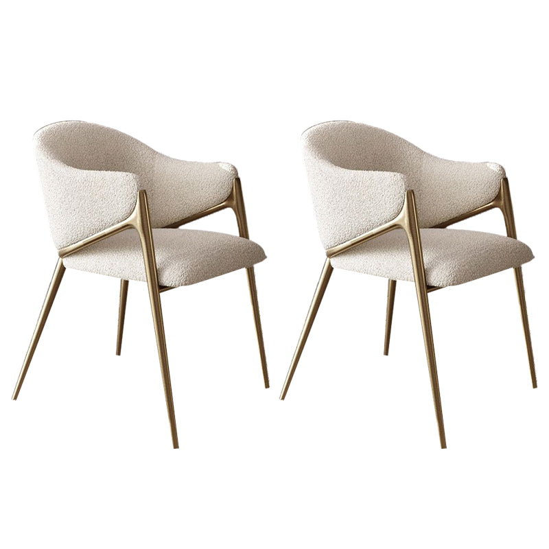 Kitchen Modern Indoor Chair Upholstered Arm Chair with Gold Legs