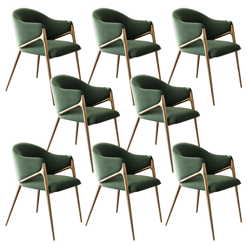 Kitchen Modern Indoor Chair Upholstered Arm Chair with Gold Legs