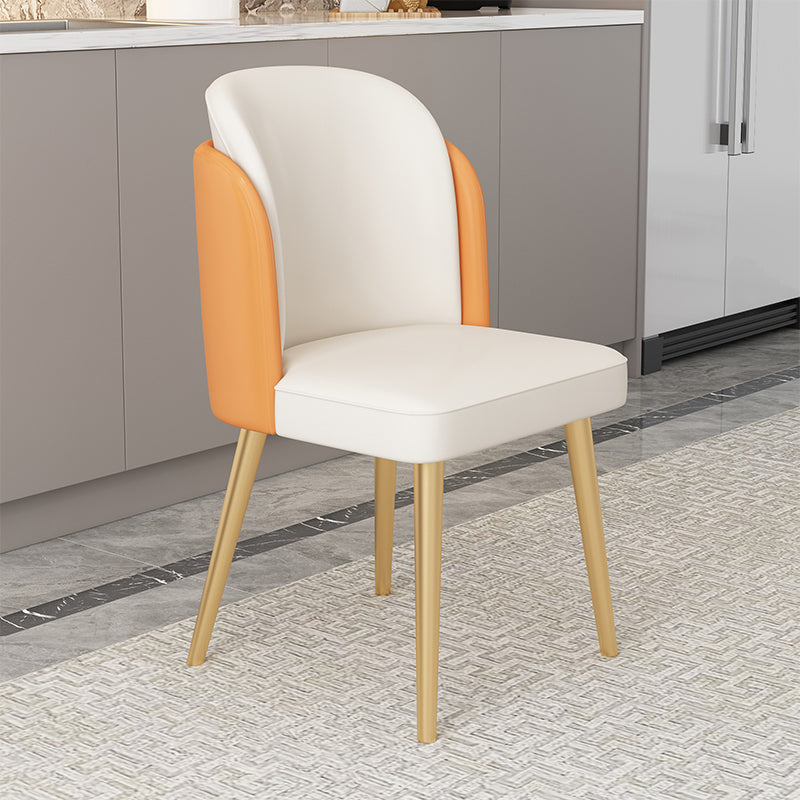 Glam Kitchen Side Chair Gold Legs Dining Armless Parsons Chair