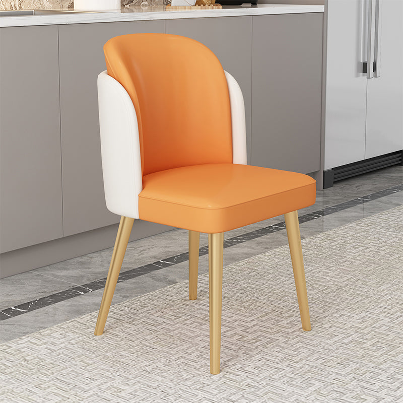 Glam Kitchen Side Chair Gold Legs Dining Armless Parsons Chair