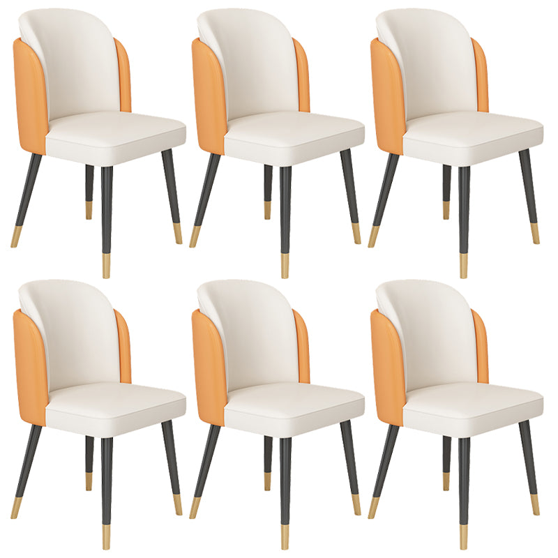 Glam Kitchen Side Chair Gold Legs Dining Armless Parsons Chair