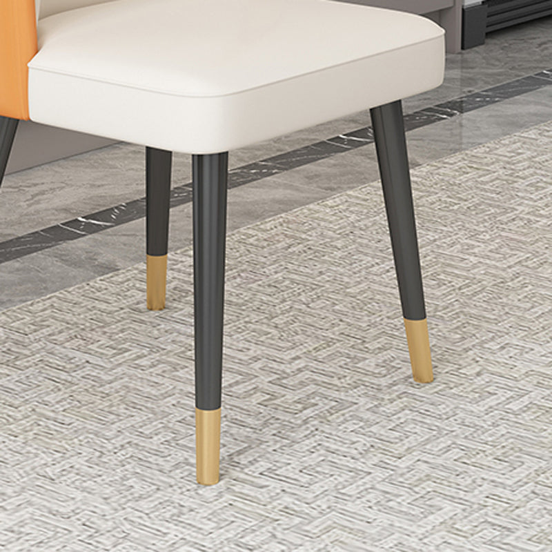 Glam Kitchen Side Chair Gold Legs Dining Armless Parsons Chair