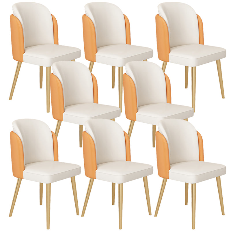 Glam Kitchen Side Chair Gold Legs Dining Armless Parsons Chair