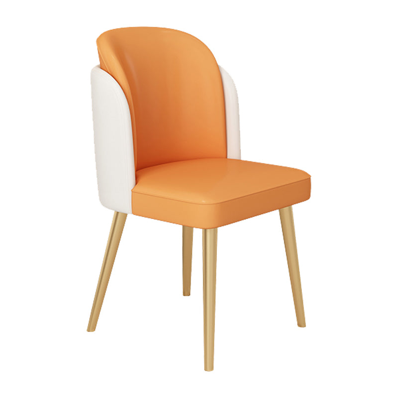 Glam Kitchen Side Chair Gold Legs Dining Armless Parsons Chair