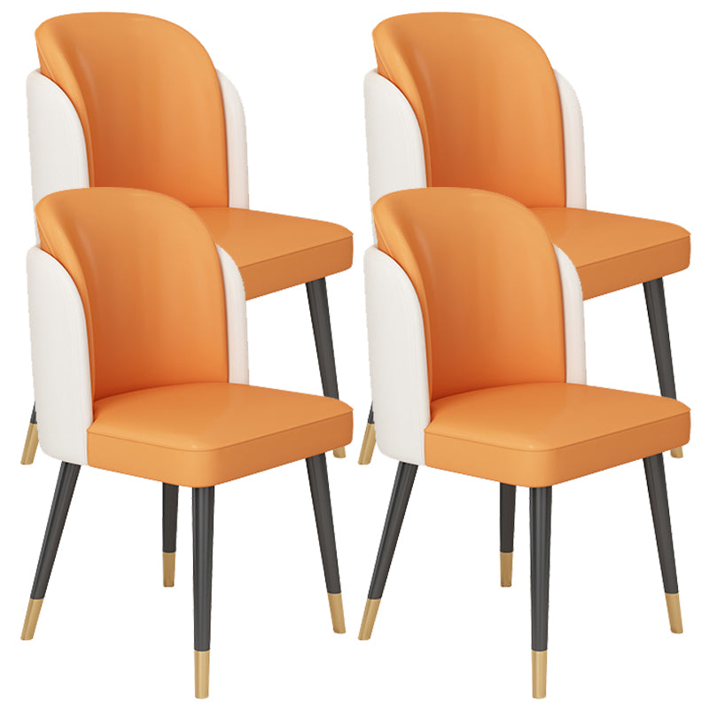 Glam Kitchen Side Chair Gold Legs Dining Armless Parsons Chair