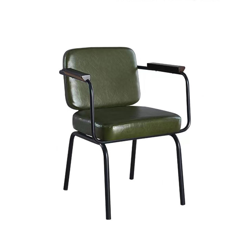 Contemporary Kitchen Dining Chair Upholstered Arm Chair in Black Legs
