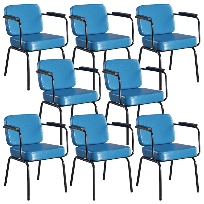 Contemporary Kitchen Dining Chair Upholstered Arm Chair in Black Legs