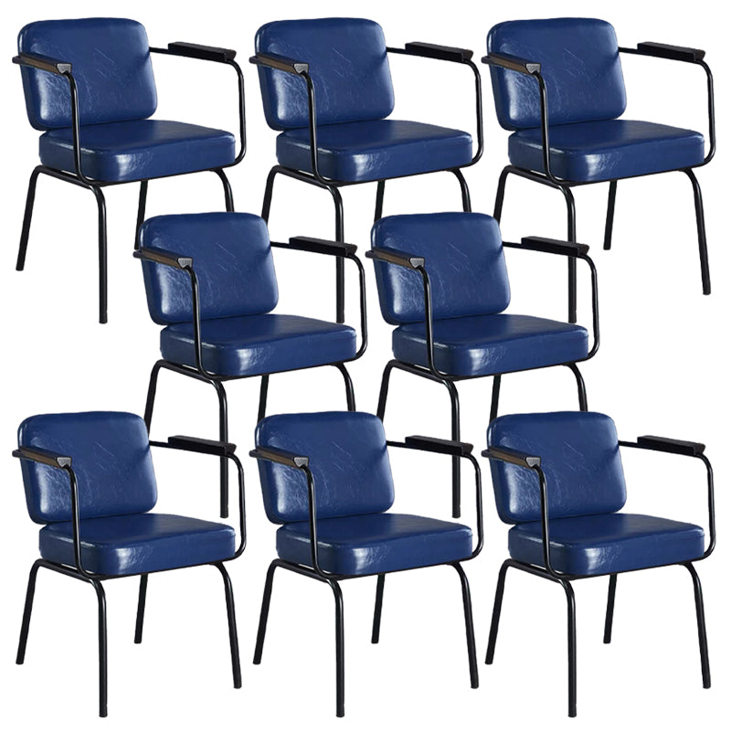 Contemporary Kitchen Dining Chair Upholstered Arm Chair in Black Legs