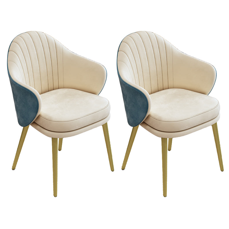 Dining Room Modern Parsons Chair Velvet Upholstered Arm Chair