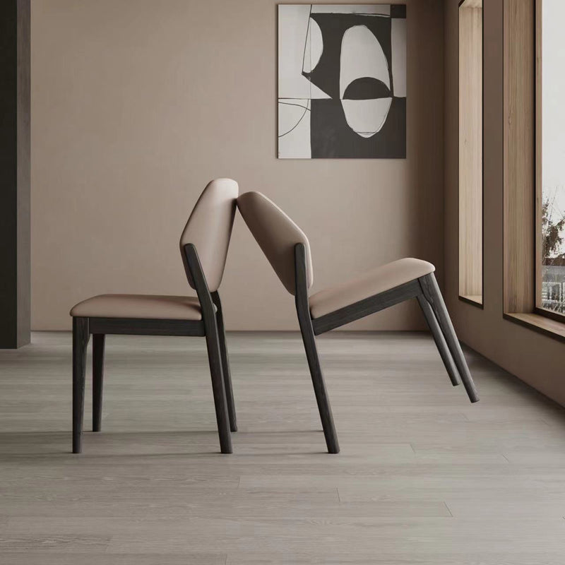 Open Back Dining Side Chair Industrial Solid Wood Dining Chair