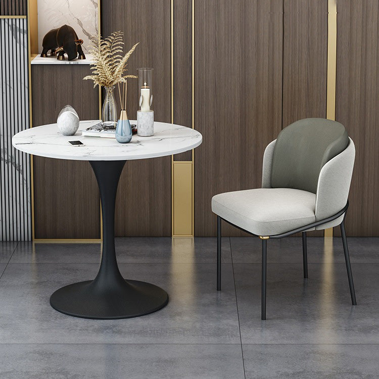 Kitchen Upholstered Side Chair Glam Style Parsons Armless Chair