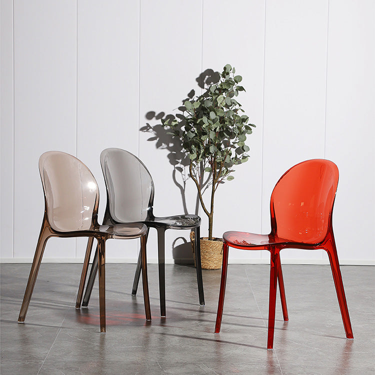 Contemporary Kitchen Dining Side Chair Plastic Stack Parsons Chair