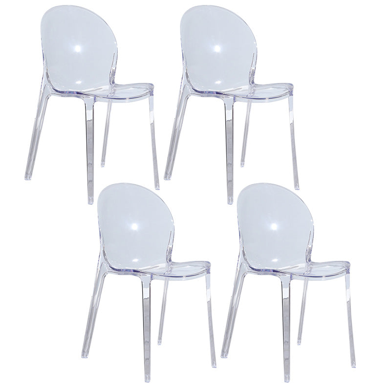 Contemporary Kitchen Dining Side Chair Plastic Stack Parsons Chair