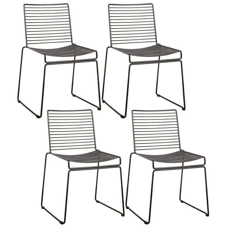 Metal Modern Style Side Chair Ladder Back Chair for Patio Use