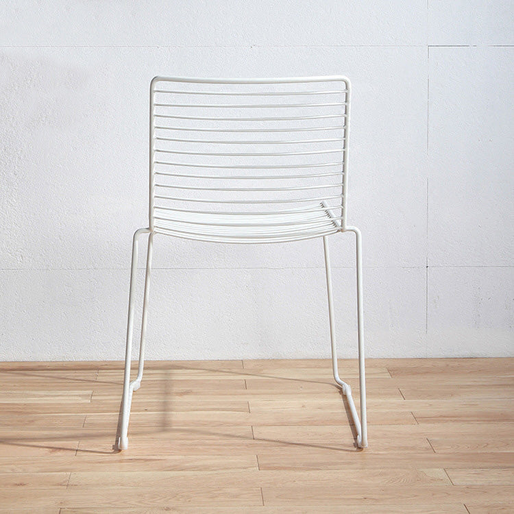 Metal Modern Style Side Chair Ladder Back Chair for Patio Use