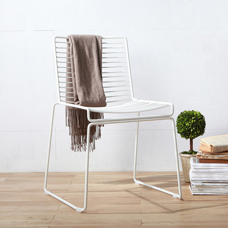 Metal Modern Style Side Chair Ladder Back Chair for Patio Use