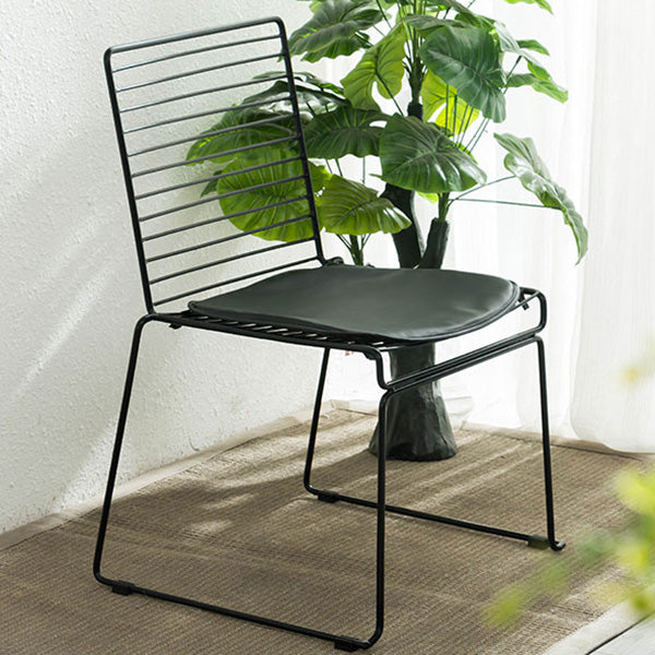 Metal Modern Style Side Chair Ladder Back Chair for Patio Use