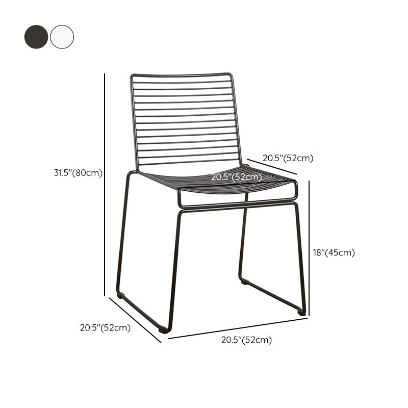Metal Modern Style Side Chair Ladder Back Chair for Patio Use