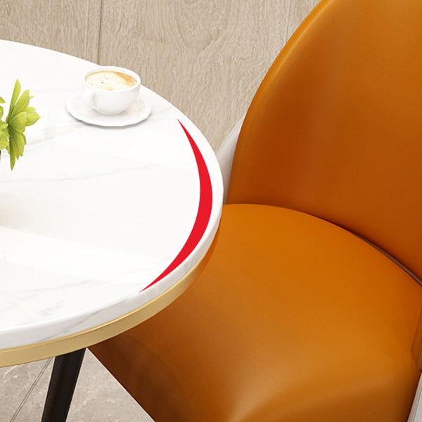 Faux Leather Dining Chair Glam Style Parsons Armless Chair Set