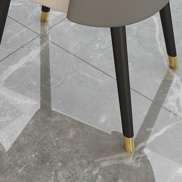 Faux Leather Dining Chair Glam Style Parsons Armless Chair Set