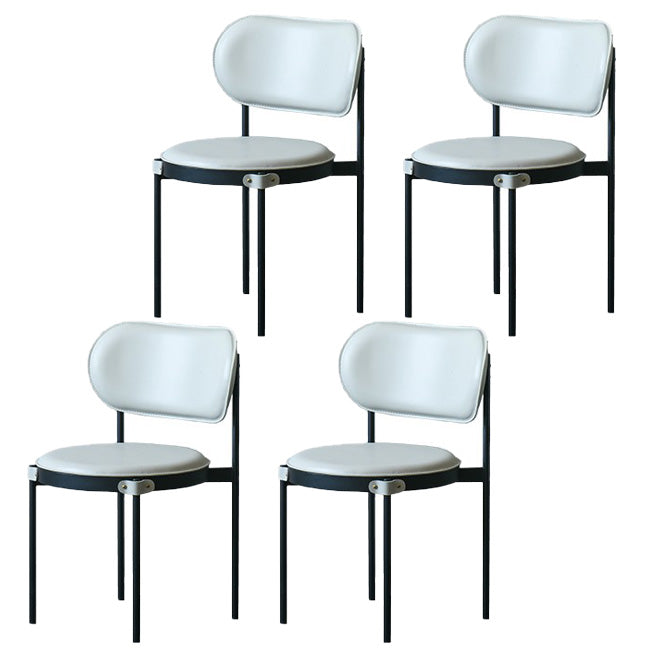 Industrial Open Back Dining Chair Black Legs Dining Side Chair