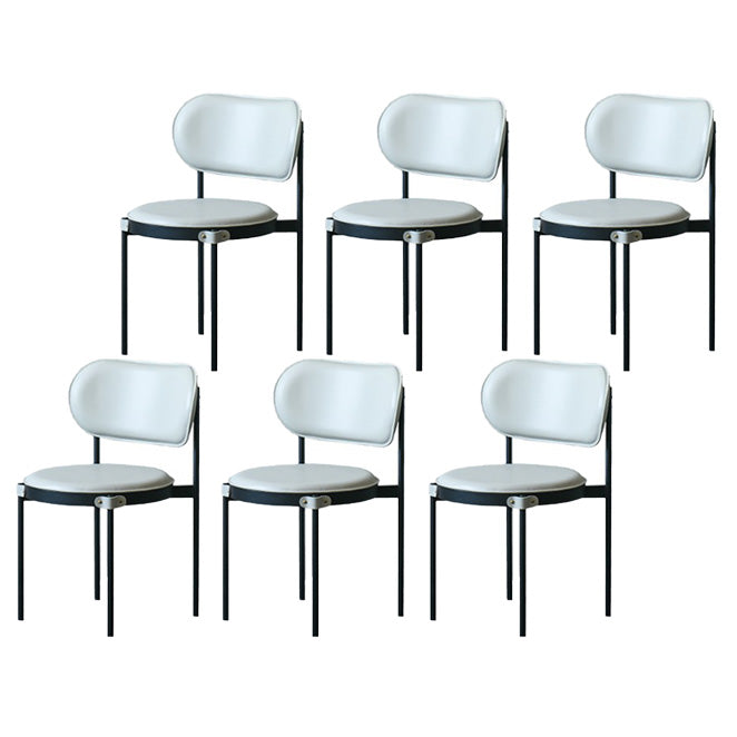 Industrial Open Back Dining Chair Black Legs Dining Side Chair