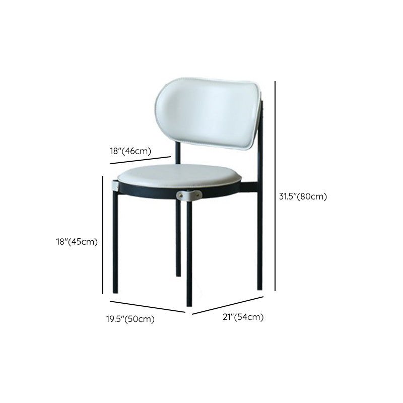 Industrial Open Back Dining Chair Black Legs Dining Side Chair