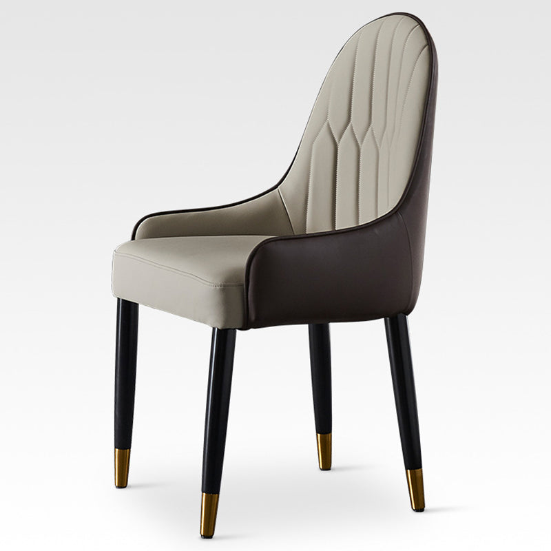 Faux Leather Dining Chairs Nordic Style Parsons Armless Chair