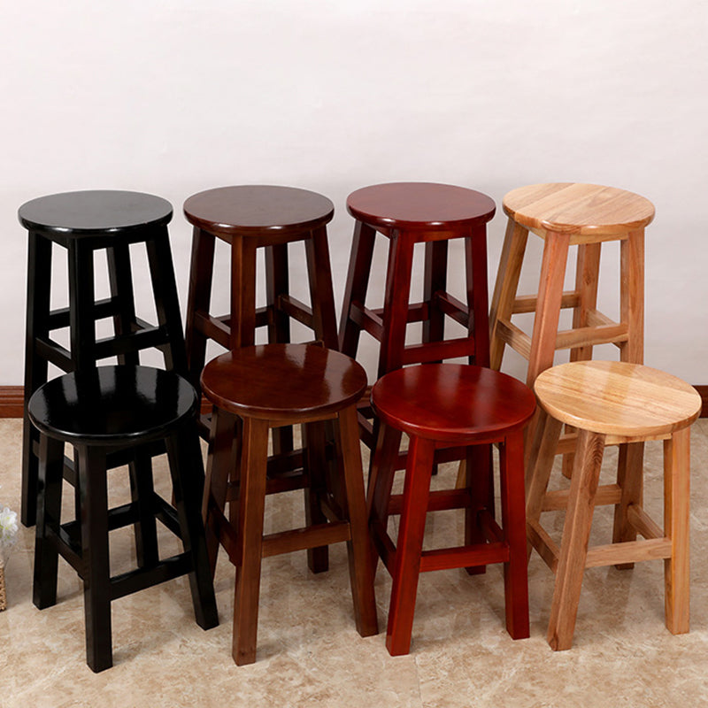 Modern Style Bar Stool Solid Wood Backless Bar Stools for Dining Room