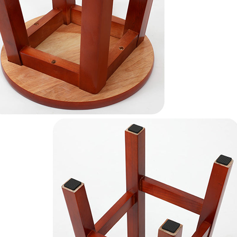 Modern Style Bar Stool Solid Wood Backless Bar Stools for Dining Room