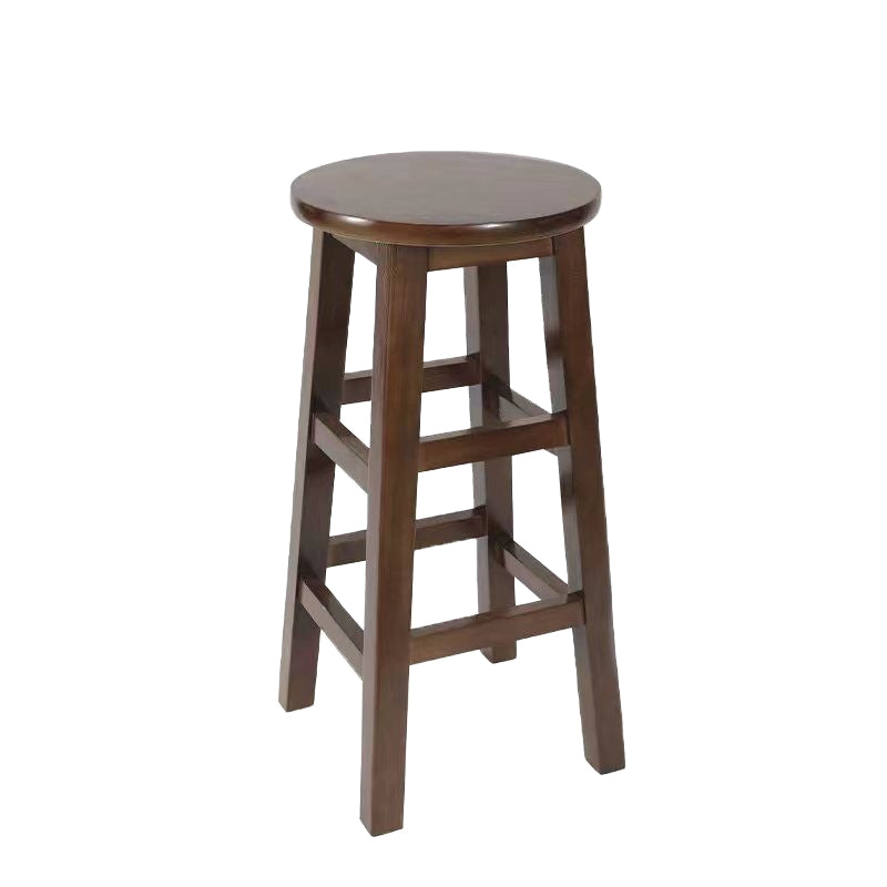 Modern Style Bar Stool Solid Wood Backless Bar Stools for Dining Room