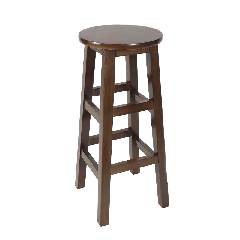 Modern Style Bar Stool Solid Wood Backless Bar Stools for Dining Room
