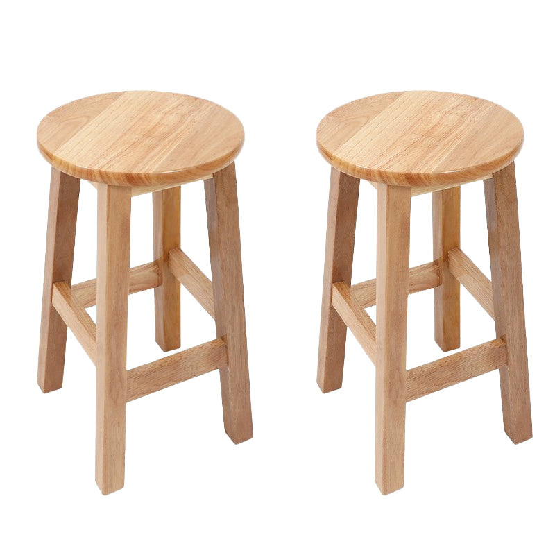 Modern Style Bar Stool Solid Wood Backless Bar Stools for Dining Room