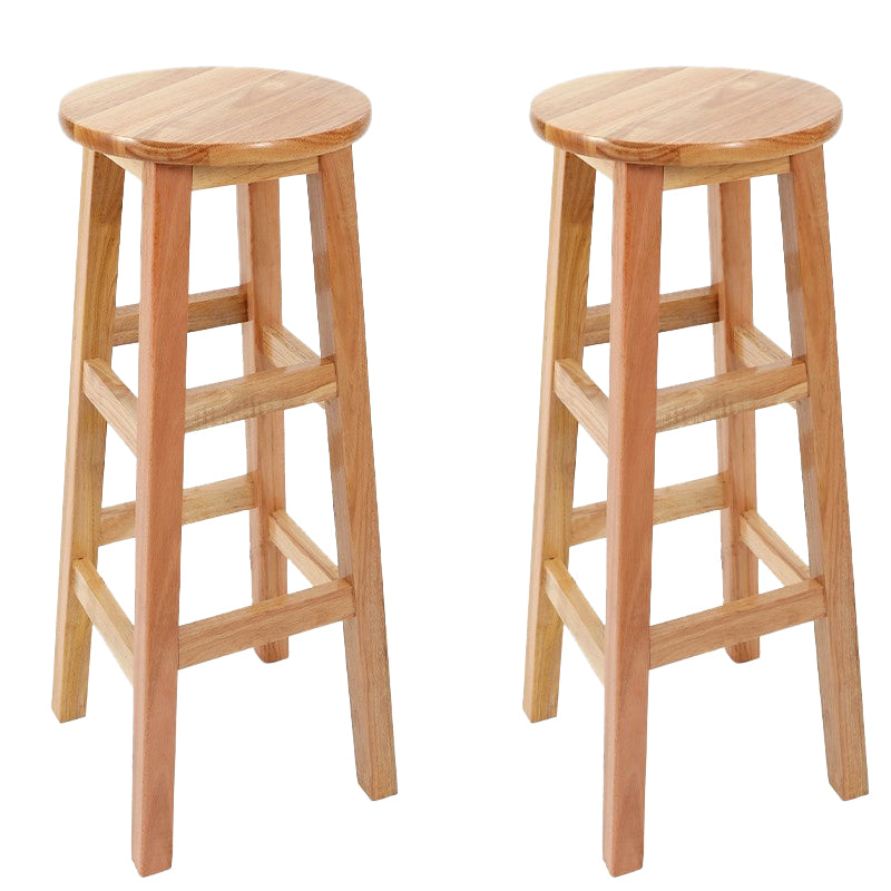 Modern Style Bar Stool Solid Wood Backless Bar Stools for Dining Room