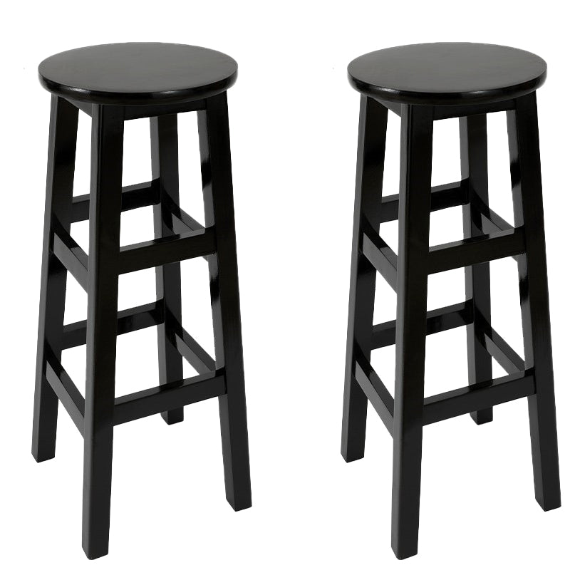 Modern Style Bar Stool Solid Wood Backless Bar Stools for Dining Room