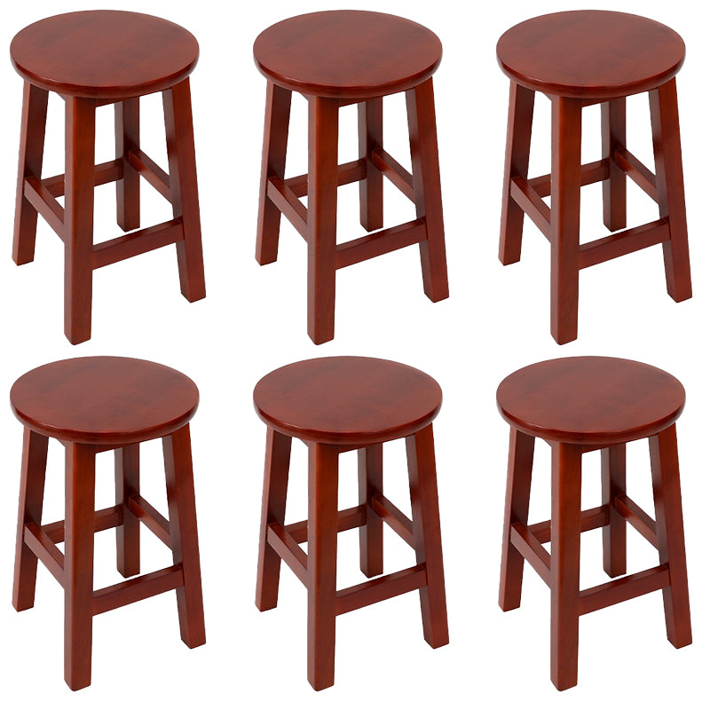 Modern Style Bar Stool Solid Wood Backless Bar Stools for Dining Room