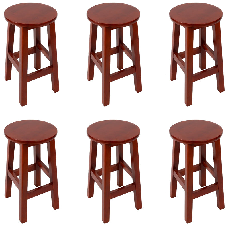Modern Style Bar Stool Solid Wood Backless Bar Stools for Dining Room