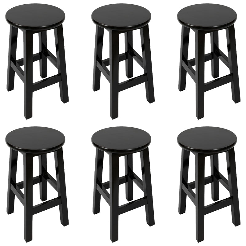 Modern Style Bar Stool Solid Wood Backless Bar Stools for Dining Room