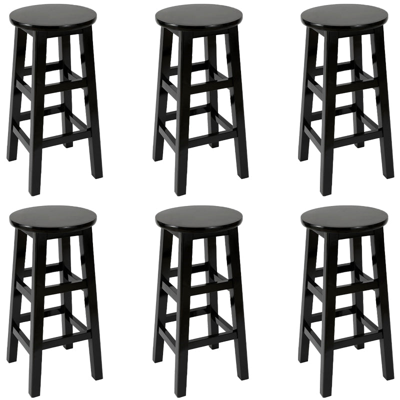 Modern Style Bar Stool Solid Wood Backless Bar Stools for Dining Room