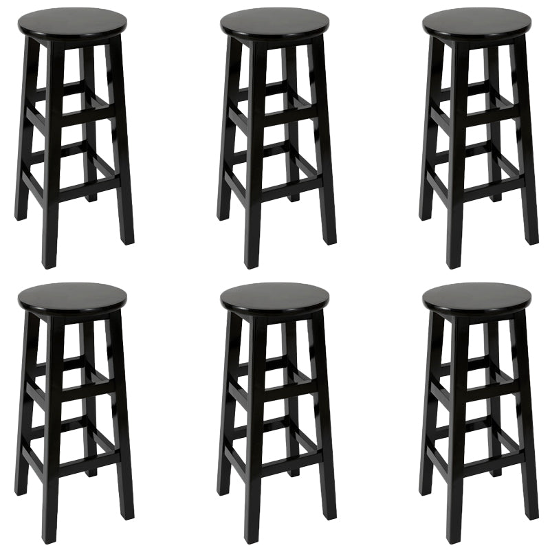 Modern Style Bar Stool Solid Wood Backless Bar Stools for Dining Room