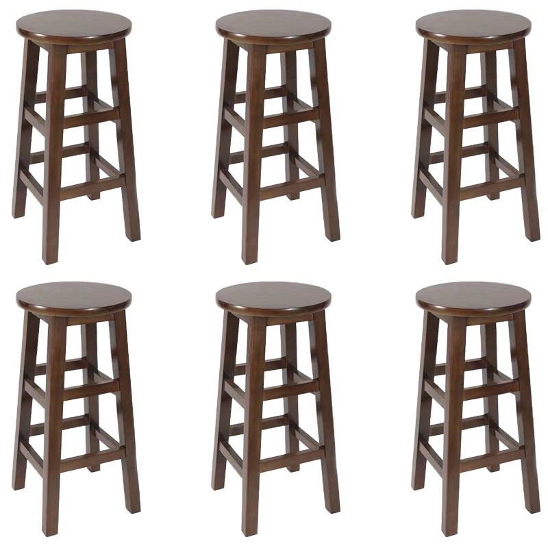 Modern Style Bar Stool Solid Wood Backless Bar Stools for Dining Room