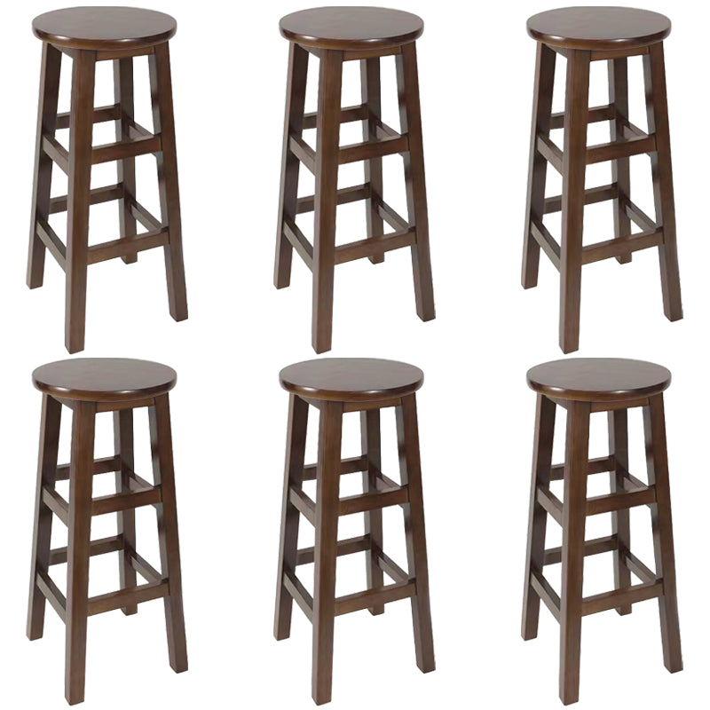 Modern Style Bar Stool Solid Wood Backless Bar Stools for Dining Room