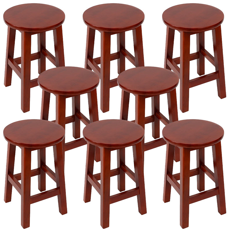 Modern Style Bar Stool Solid Wood Backless Bar Stools for Dining Room