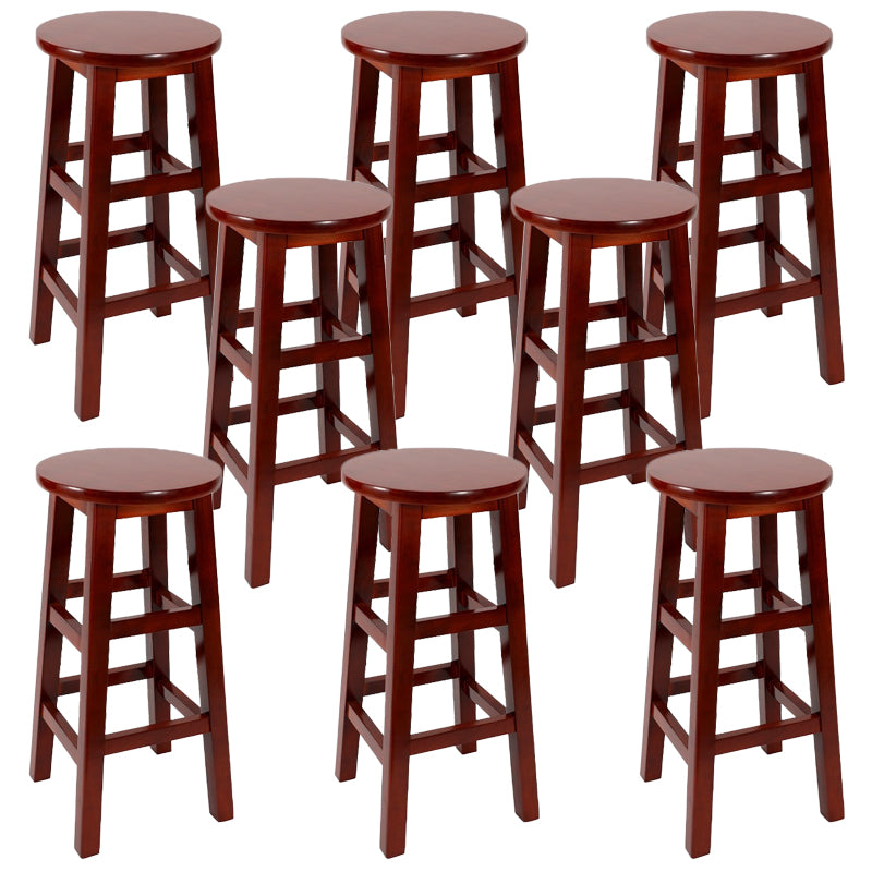 Modern Style Bar Stool Solid Wood Backless Bar Stools for Dining Room